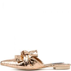 Cape Robbin Metallic Rose Gold Sip On Mules
